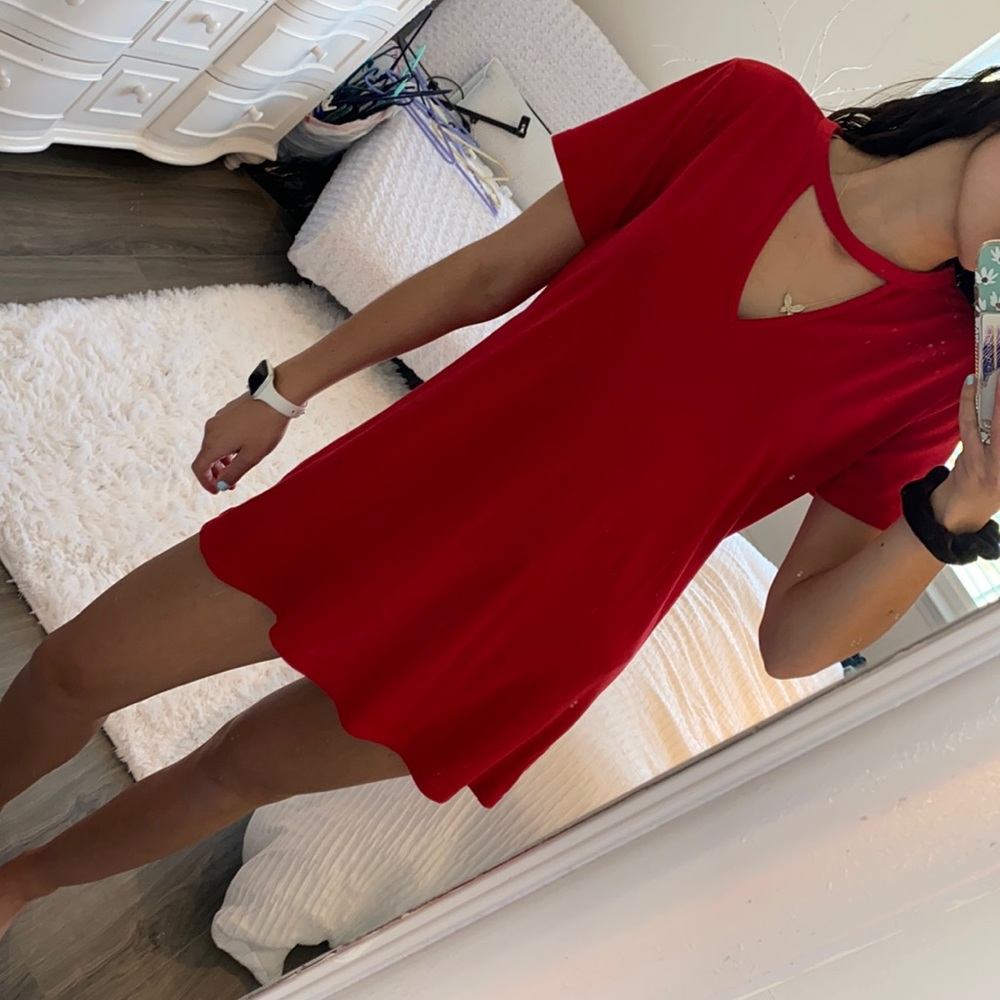 Red t shirt dress